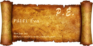 Pálfi Éva névjegykártya
